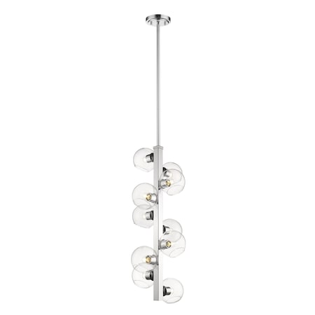 Z-Lite Marquee 10 Light Pendant, Chrome & Clear 455-10CH